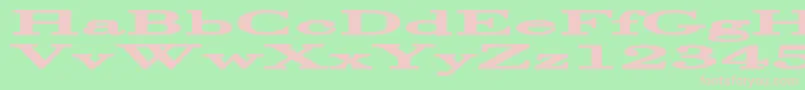 HalcyoniaSuperwide-fontti – vaaleanpunaiset fontit vihreällä taustalla
