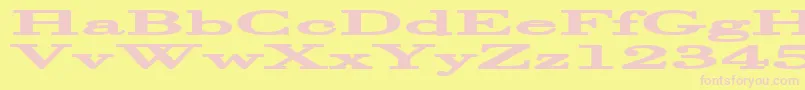 HalcyoniaSuperwide Font – Pink Fonts on Yellow Background