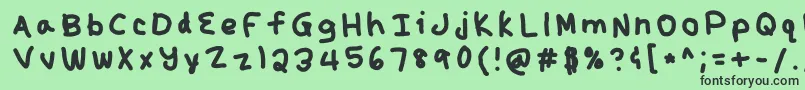 フォントKunal – 緑の背景に黒い文字