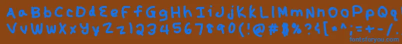 フォントKunal – 茶色の背景に青い文字