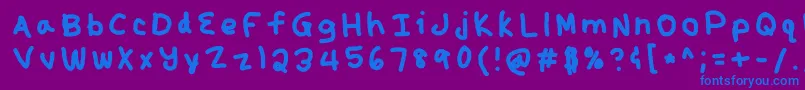 フォントKunal – 紫色の背景に青い文字