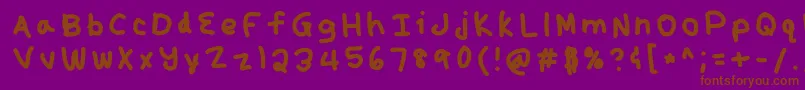 Kunal-Schriftart – Braune Schriften auf violettem Hintergrund