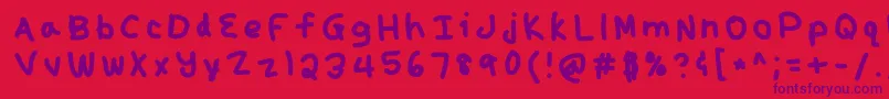Kunal-Schriftart – Violette Schriften auf rotem Hintergrund