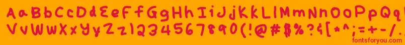 Kunal Font – Red Fonts on Orange Background