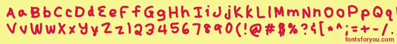 Kunal Font – Red Fonts on Yellow Background