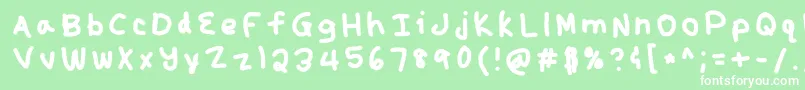 フォントKunal – 緑の背景に白い文字