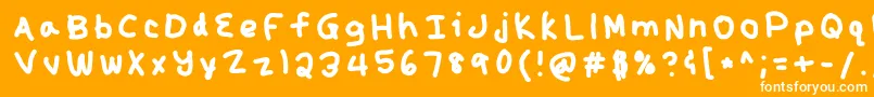 Kunal-Schriftart – Weiße Schriften auf orangefarbenem Hintergrund