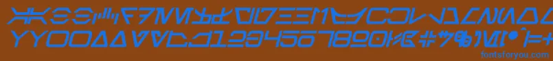 AurebeshBoldItalic Font – Blue Fonts on Brown Background