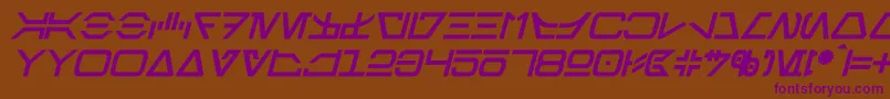 AurebeshBoldItalic Font – Purple Fonts on Brown Background