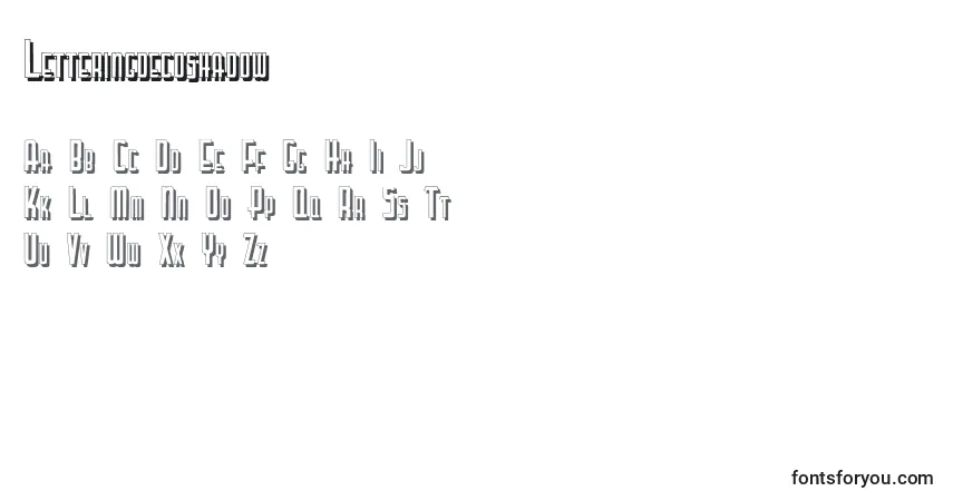 Schriftart Letteringdecoshadow (106673) – Alphabet, Zahlen, spezielle Symbole