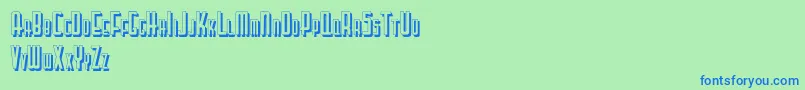 Шрифт Letteringdecoshadow – синие шрифты на зелёном фоне
