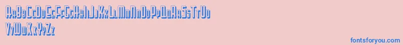 Letteringdecoshadow Font – Blue Fonts on Pink Background