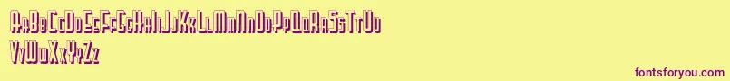 Police Letteringdecoshadow – polices violettes sur fond jaune