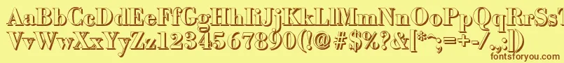 Police BodonishadowBold – polices brunes sur fond jaune