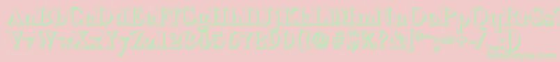 BodonishadowBold Font – Green Fonts on Pink Background