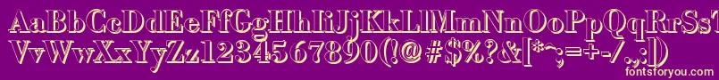 BodonishadowBold Font – Yellow Fonts on Purple Background