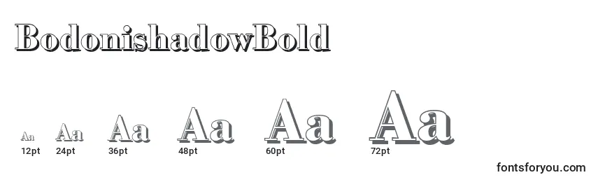 BodonishadowBold Font Sizes