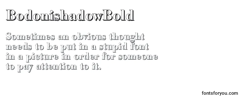 Überblick über die Schriftart BodonishadowBold