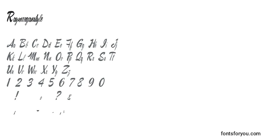 Czcionka Raymorganstyle – alfabet, cyfry, specjalne znaki