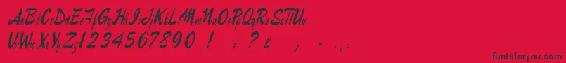 Raymorganstyle-Schriftart – Schwarze Schriften auf rotem Hintergrund