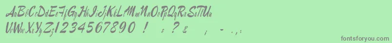 Raymorganstyle-Schriftart – Graue Schriften auf grünem Hintergrund