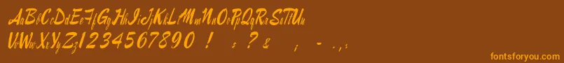 Raymorganstyle Font – Orange Fonts on Brown Background
