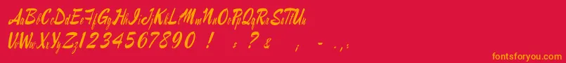 Raymorganstyle Font – Orange Fonts on Red Background