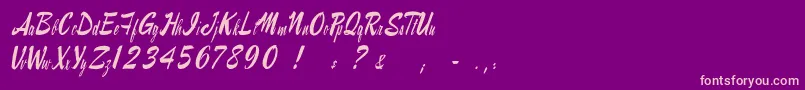 Raymorganstyle Font – Pink Fonts on Purple Background