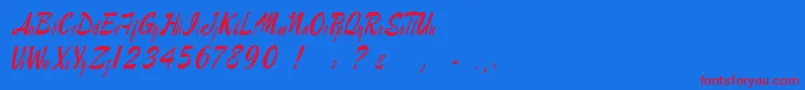 Raymorganstyle Font – Red Fonts on Blue Background