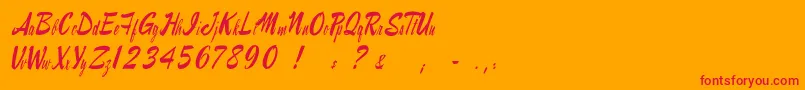 Raymorganstyle Font – Red Fonts on Orange Background