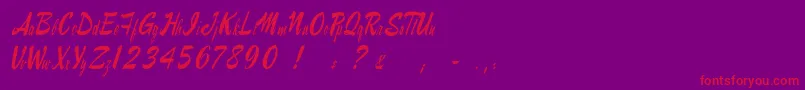 Fonte Raymorganstyle – fontes vermelhas em um fundo violeta