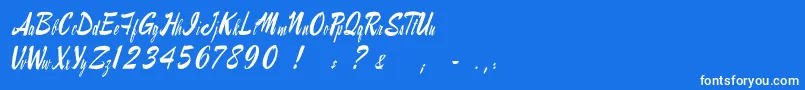 フォントRaymorganstyle – 青い背景に白い文字