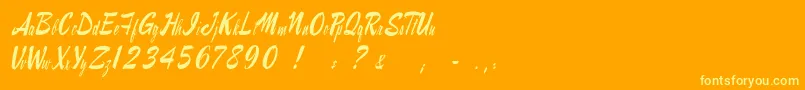 Fonte Raymorganstyle – fontes amarelas em um fundo laranja