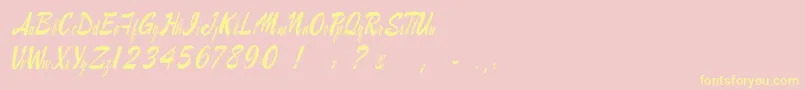 Raymorganstyle Font – Yellow Fonts on Pink Background
