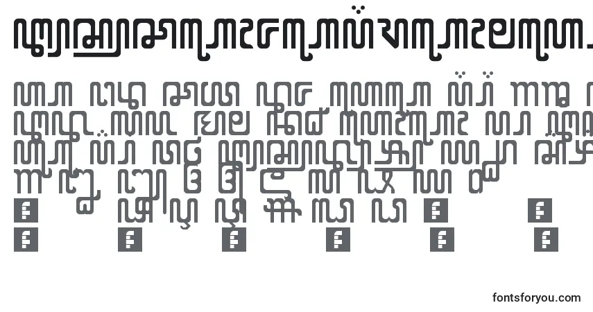 Czcionka XCodeFromEast – alfabet, cyfry, specjalne znaki