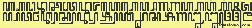 Шрифт XCodeFromEast – чёрные шрифты на жёлтом фоне