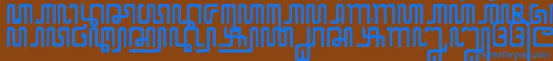 Czcionka XCodeFromEast – niebieskie czcionki na brązowym tle