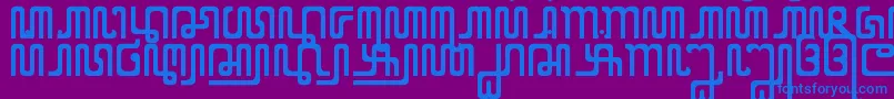 XCodeFromEast-Schriftart – Blaue Schriften auf violettem Hintergrund