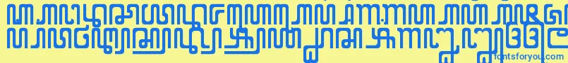 Czcionka XCodeFromEast – niebieskie czcionki na żółtym tle
