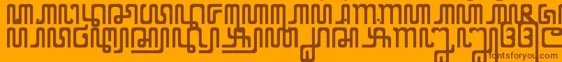 フォントXCodeFromEast – オレンジの背景に茶色のフォント