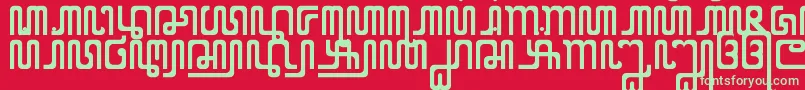 XCodeFromEast-Schriftart – Grüne Schriften auf rotem Hintergrund
