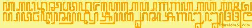 Шрифт XCodeFromEast – оранжевые шрифты на жёлтом фоне