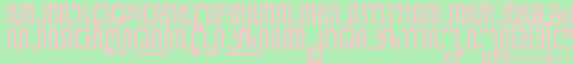 XCodeFromEast-Schriftart – Rosa Schriften auf grünem Hintergrund
