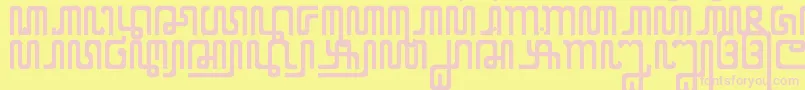 XCodeFromEast Font – Pink Fonts on Yellow Background