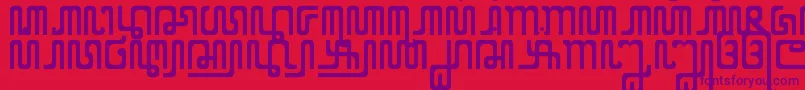 XCodeFromEast-Schriftart – Violette Schriften auf rotem Hintergrund