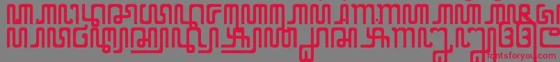 フォントXCodeFromEast – 赤い文字の灰色の背景