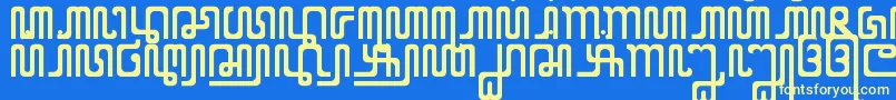 フォントXCodeFromEast – 黄色の文字、青い背景