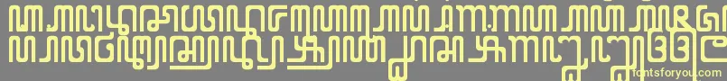 XCodeFromEast-Schriftart – Gelbe Schriften auf grauem Hintergrund