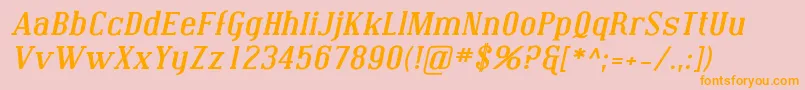 CovingtonExpBoldItalic Font – Orange Fonts on Pink Background