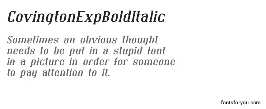 CovingtonExpBoldItalic Font